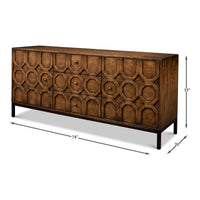 Sideboard dimensions and full geometric design view.