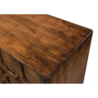 Top view of sideboard showing wood texture and finish.