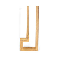 Detailed side view of table leg design.