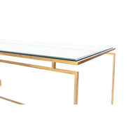Close-up angle of table's glass and frame.