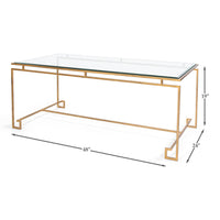 Dimensions of modern glass top cocktail table.