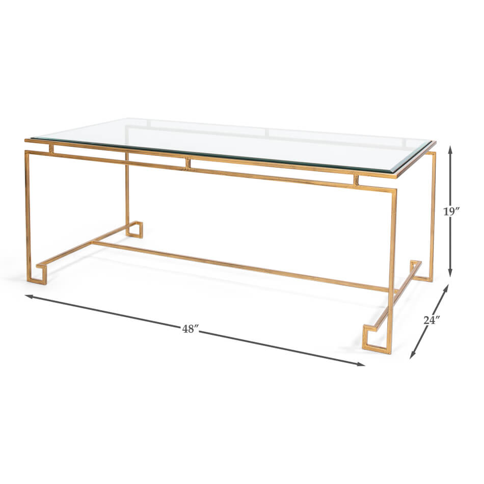Dimensions of modern glass top cocktail table.