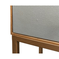 Textured surface detail on modern gray nightstand