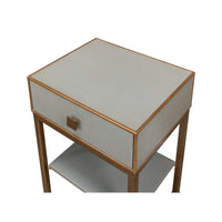 Top view of modern gray nightstand