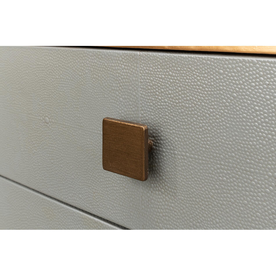 Close-up texture and handle nightstand drawer.