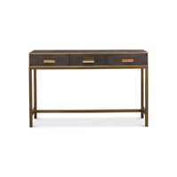 Front view of modern grey console table