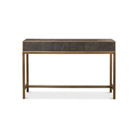 Back view of modern grey console table