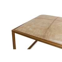 Close-up corner of modern hall bench cushion.