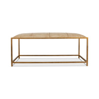 Modern hall bench, straight front perspective.