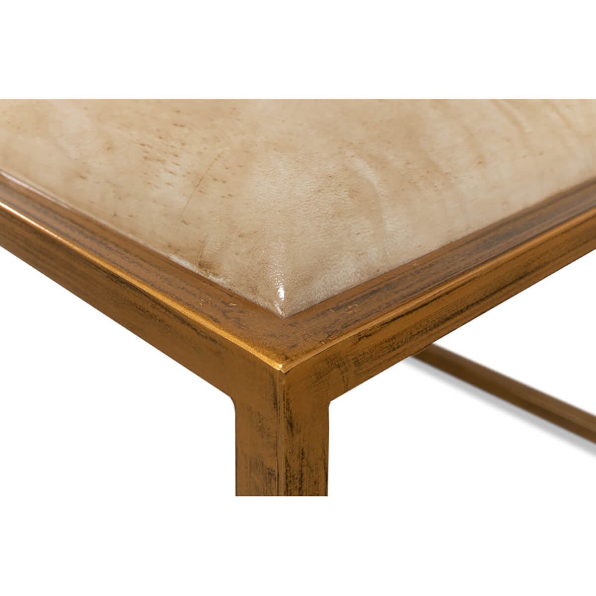 Modern hall bench frame and corner detail.