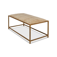 Angled side view of modern hall bench.