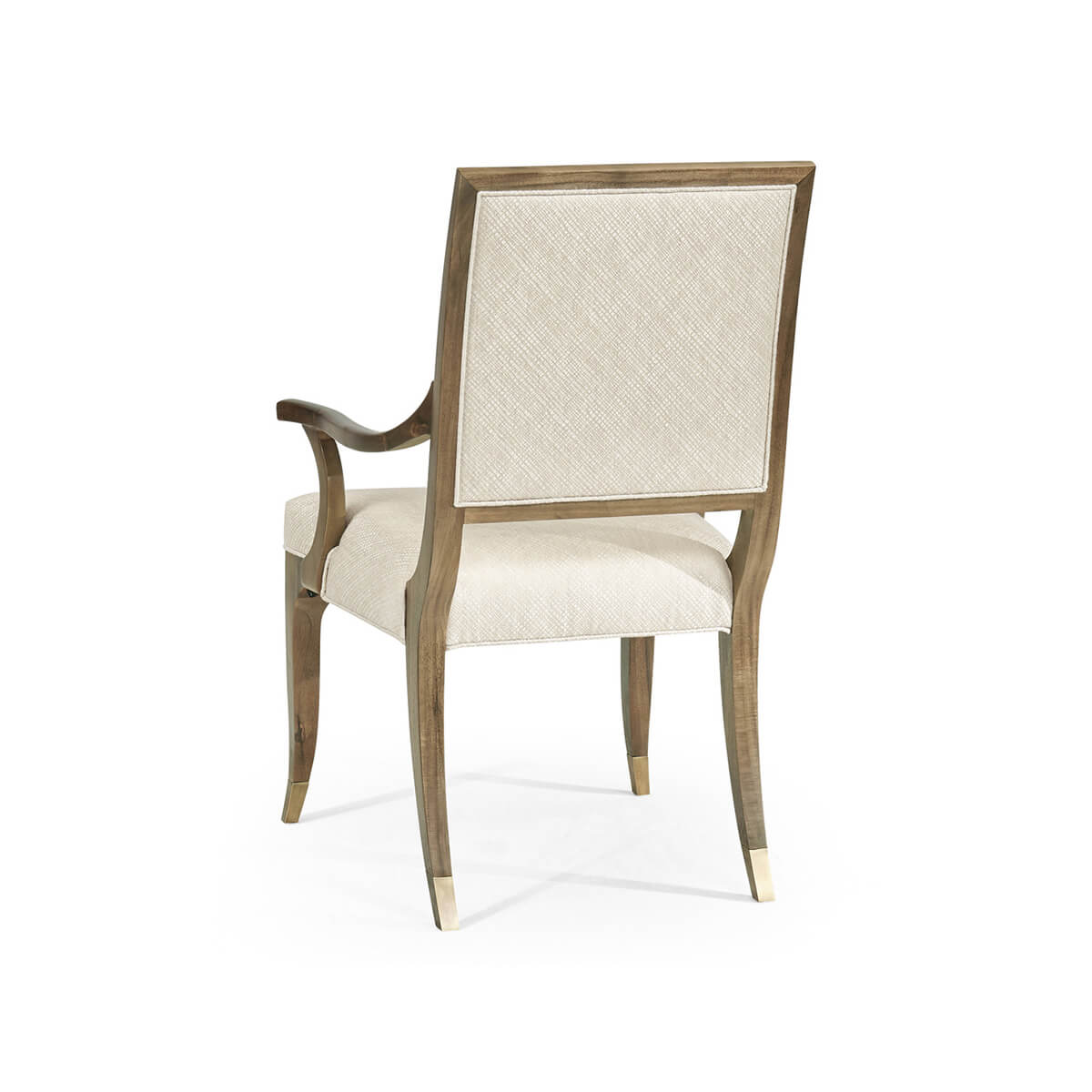 Back view of dining armchair with high back.