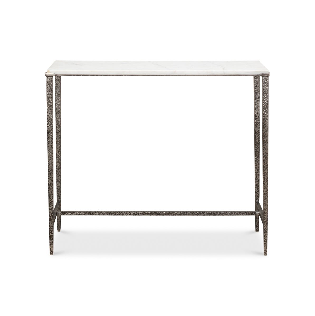 Console table, front view showcasing design.