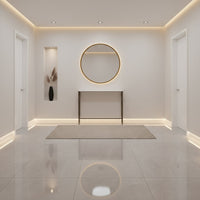 Console table in modern minimalist hallway.