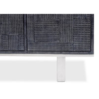 Detail of credenza’s metal leg support.