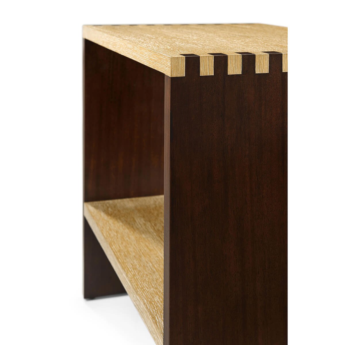 Modern end table side showing joint design detail.
