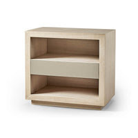Angled view of Modern Koto Nightstand with open shelf.