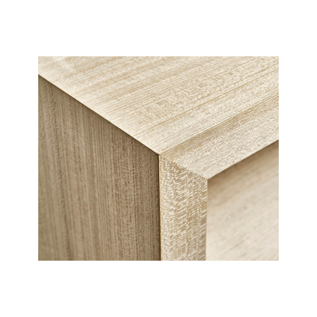 Close-up of Modern Koto Nightstand corner detailing.