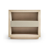 Front view of Modern Koto Nightstand highlighting middle drawer.