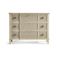Elegant chest of drawers, straight angle view.