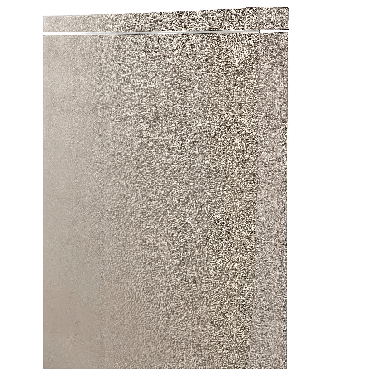 Close-up of headboard texture, beige modern leather bed.
