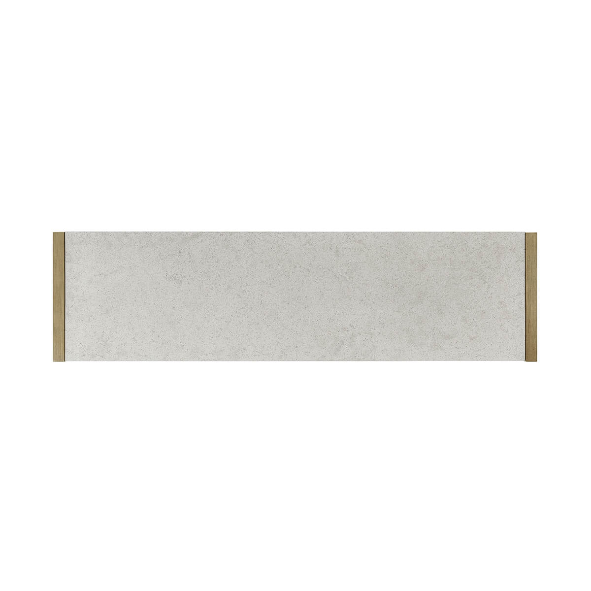 Top view of modern light ash media cabinet.