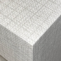 Close-up of dresser's textured weave surface.