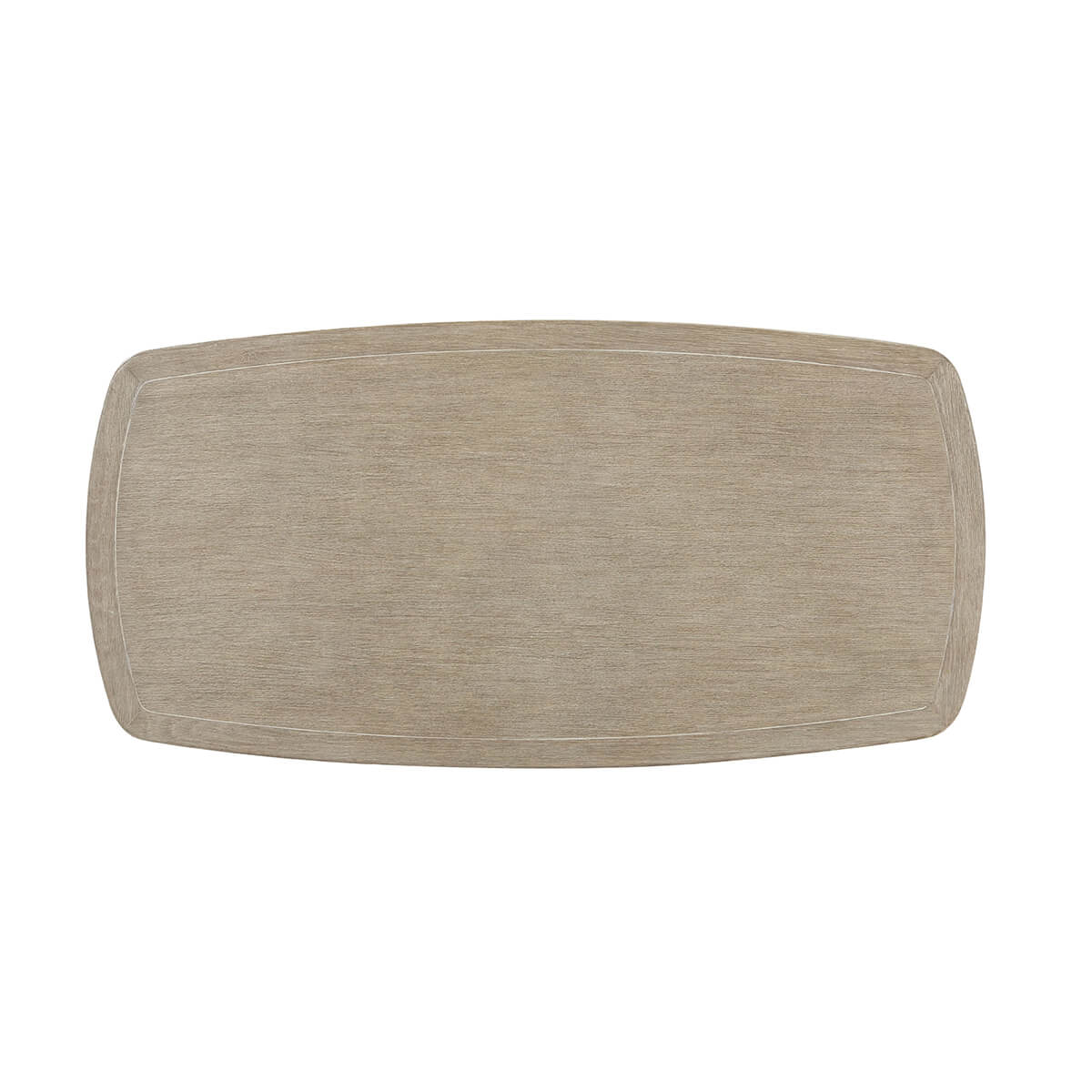 Light oak desk, top view, smooth and spacious surface.