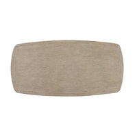 Light oak desk, top view, smooth and spacious surface.