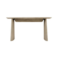 Light oak desk, back view, clean lines and design.