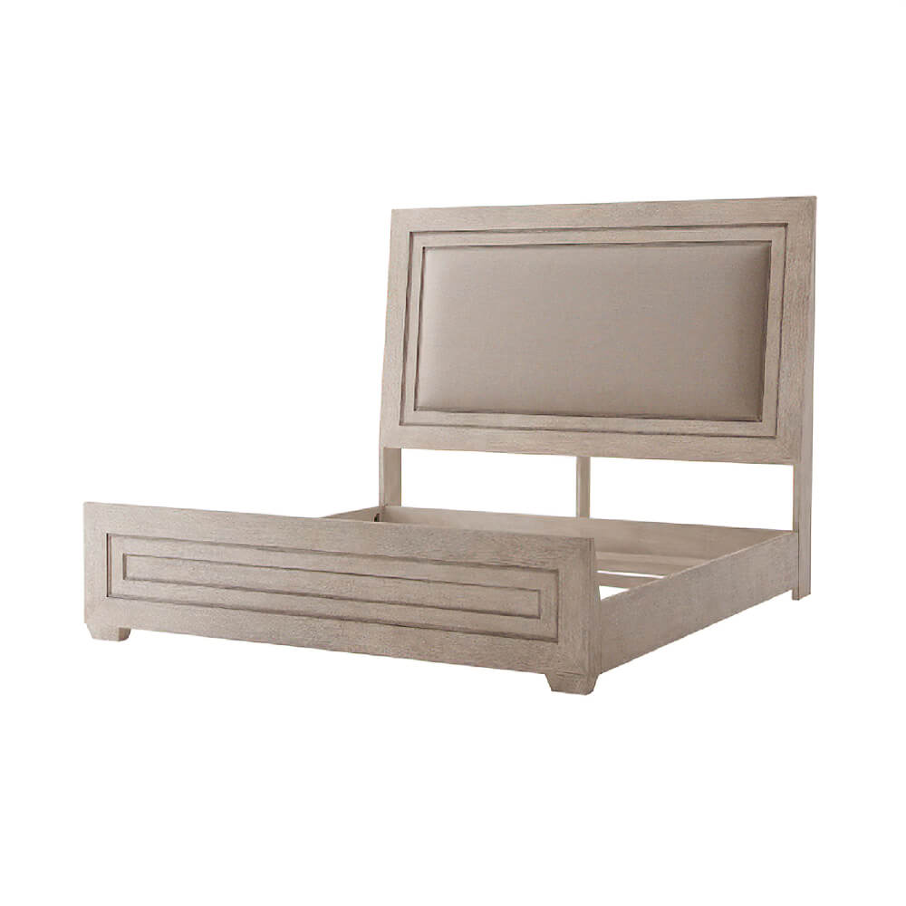 Modern light oak king size bed frame only.