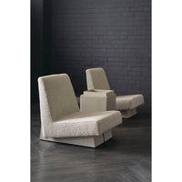 Pair of modern low accent chairs in indoor setting.
