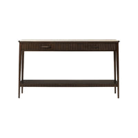 Front view of marble top French console table.