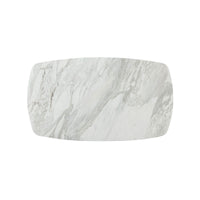 Top view of marble quartz coffee table surface.