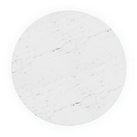 Close-up view of marble top on dining table.