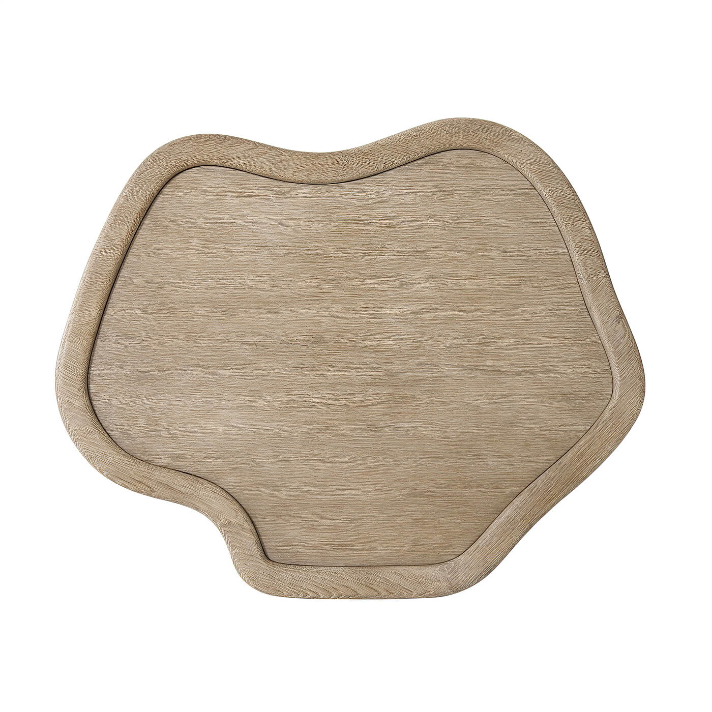 Wooden nesting table, top view, natural finish.