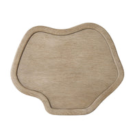Wooden nesting table, top view, natural finish.