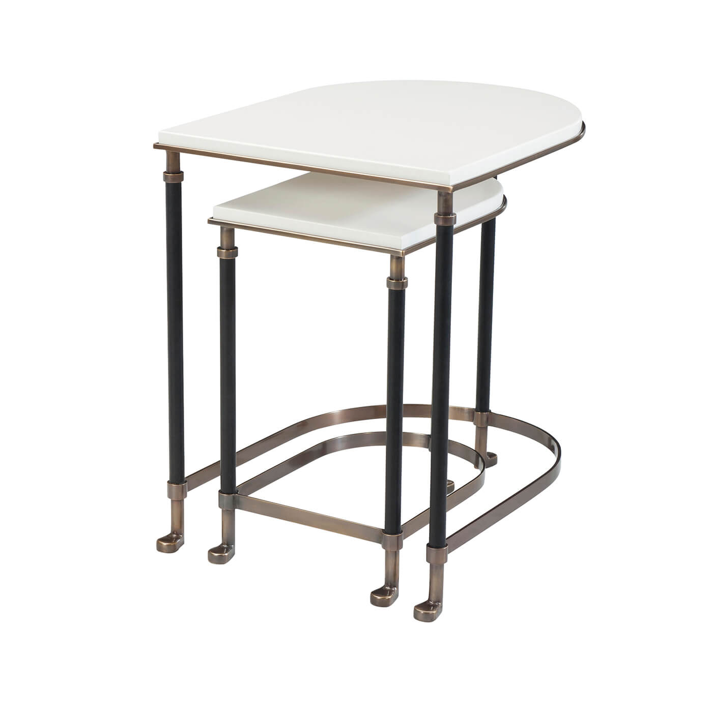 Modern nest of tables with two-piece set design.