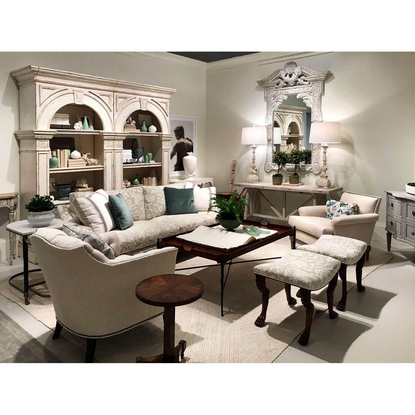 Elegant living room featuring modern nest of tables.