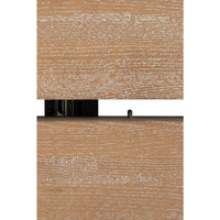 Close-up of oak dining table seam, top view.