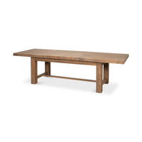Oak extension dining table full view, angled left.