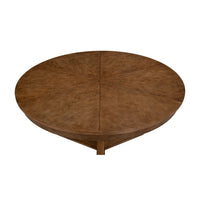 Top view of round table, unextended.