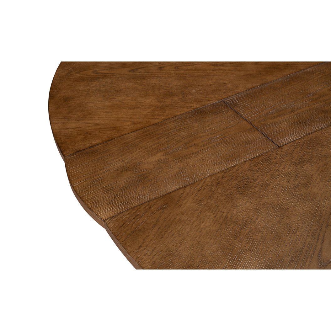 Close-up of table surface with wood grain detail.