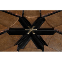 Close-up of table leaf mechanism and hardware.