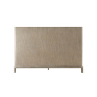 Oak luxury bed frame, back view of headboard.