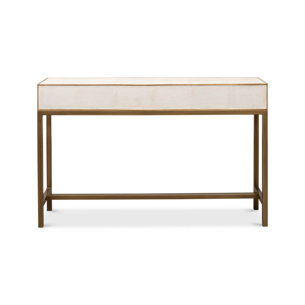 Console table back view, clean minimalist design.