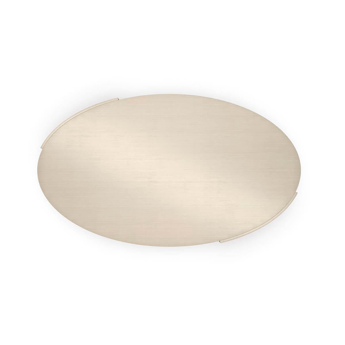 Top view of modern oval cocktail table surface.