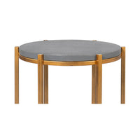Close-up of accent table edge and legs.