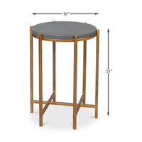 Accent table dimensions, showing height and width.