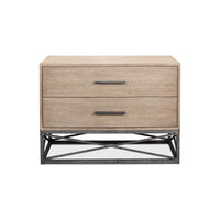 Front view of modern chest of drawers, full display.